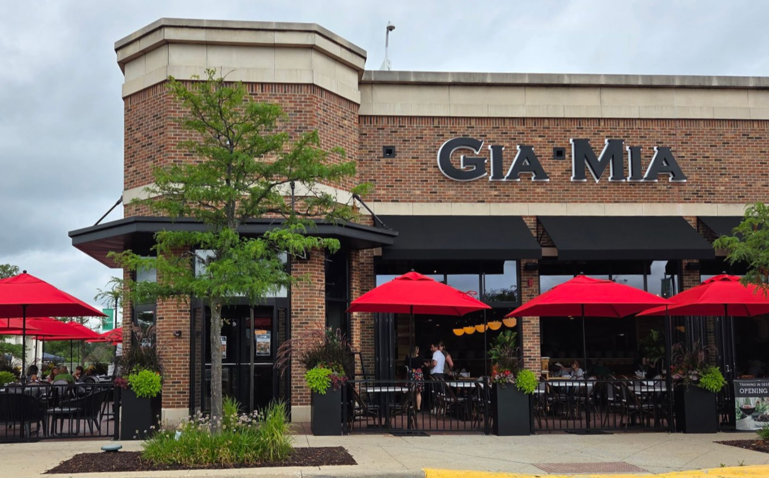 Restaurant Exterior Signage GIA MIA Lombard Illinois - Reverse Halo on Backer