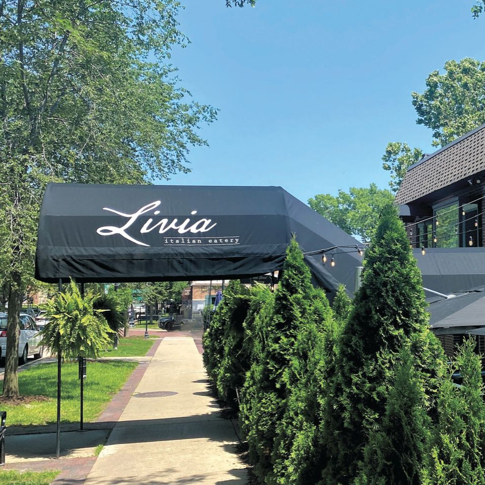 awning canapy signage restaurant in geneva illinois Livia Italian Eatery Exterior