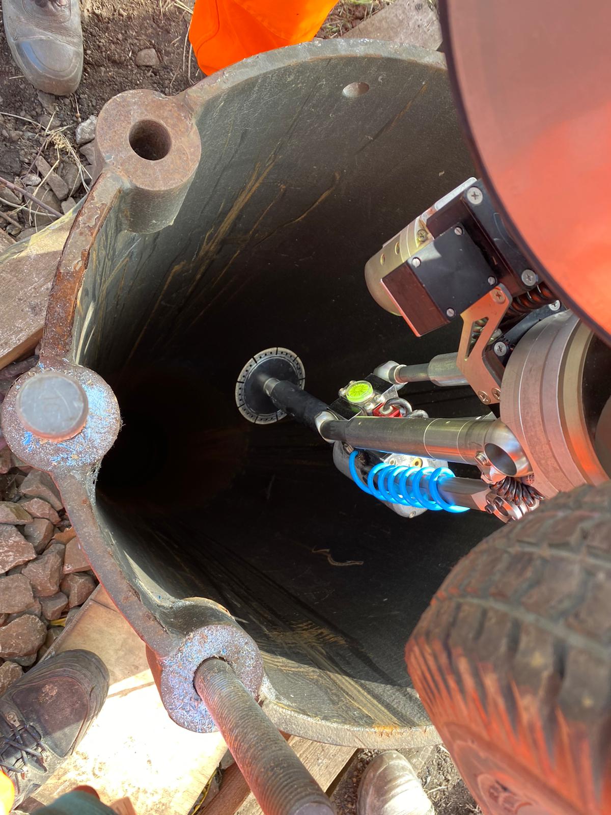 Remote Steel Pile Drain Cutting