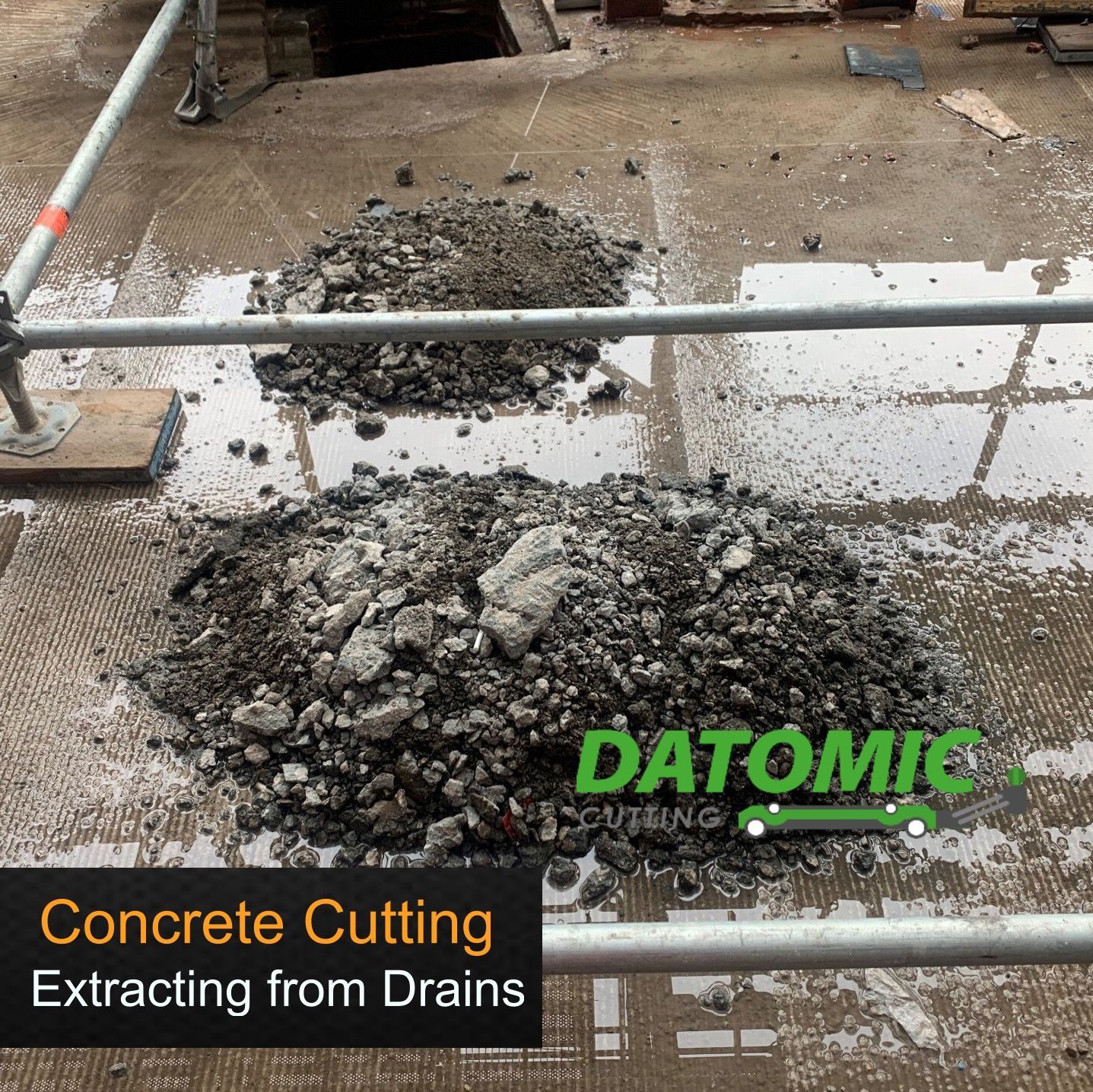 Concrete removal from Drains