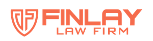 FINLAY Law Firm logo in orange with shield icon and bold text on white background