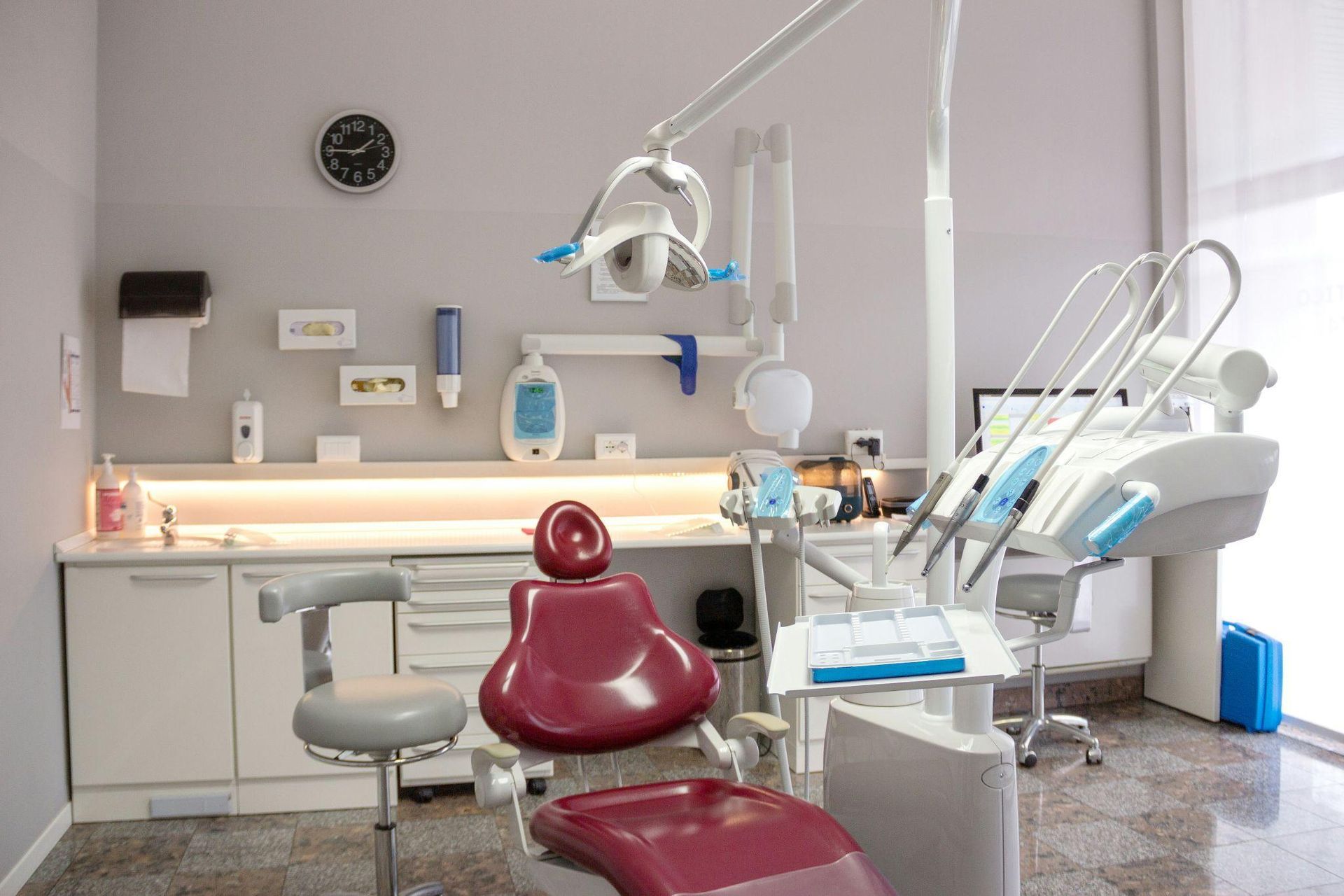 inside view of a dentist's clinic and equipment