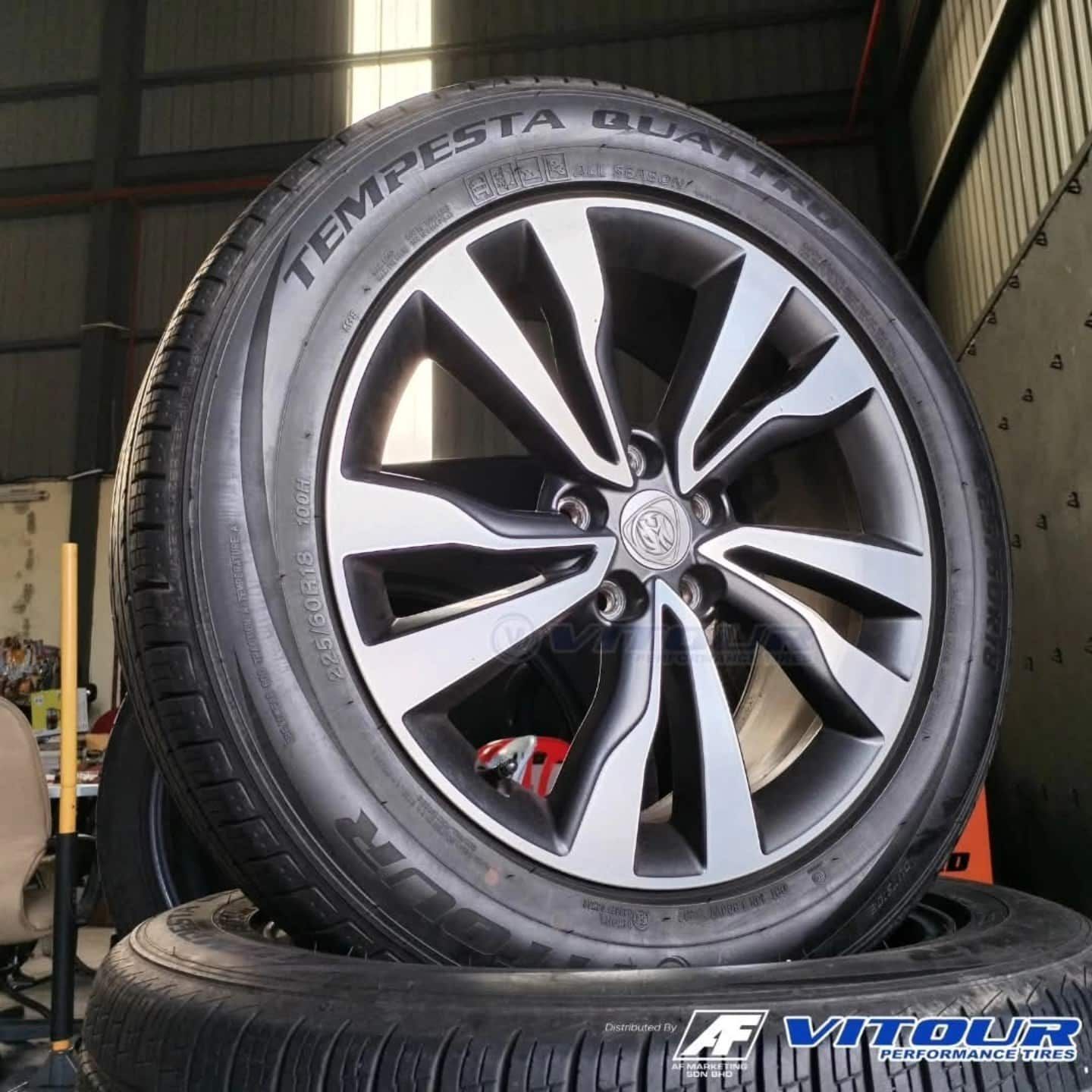 Close-up of a Car Tyre and Rim, Black and Silver Colors — Plateau Tyres in Goonellabah, NSW
