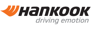 The Hankook logo featuring an orange stylized emblem next to the black text