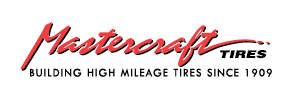 Red Mastercraft Tires logo with the tagline