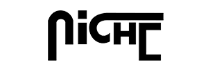 Black stylized text logo reading “NICE” on a white background