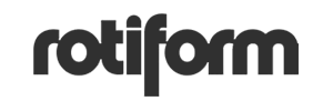 Black lowercase “rotiform” logo on a white background