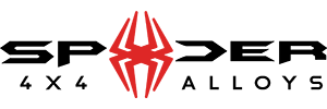 Spider 4x4 Alloys logo with black text and a red spider emblem