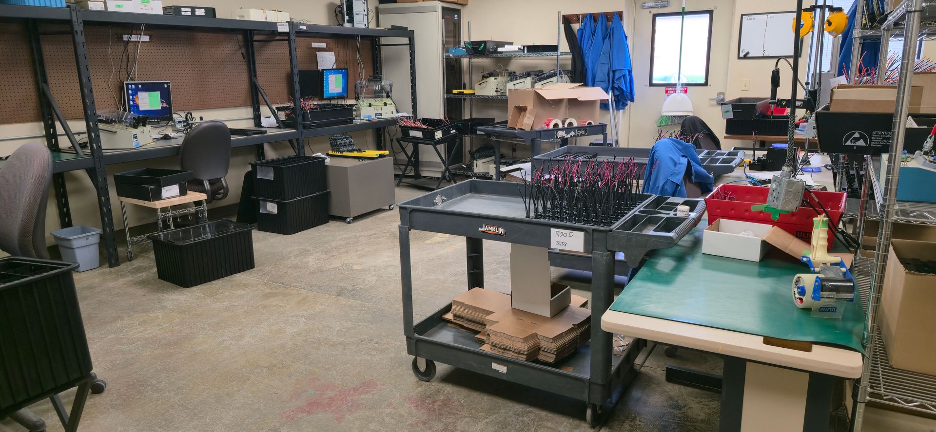 A machine that says mpm is in a factory