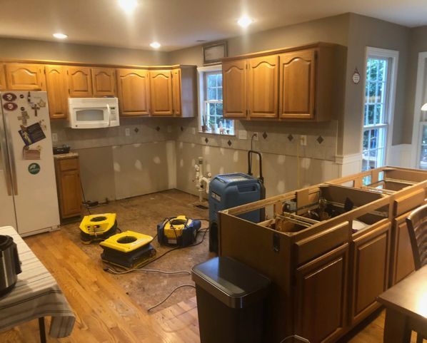 kitchen undergoing a renovation or restoration
