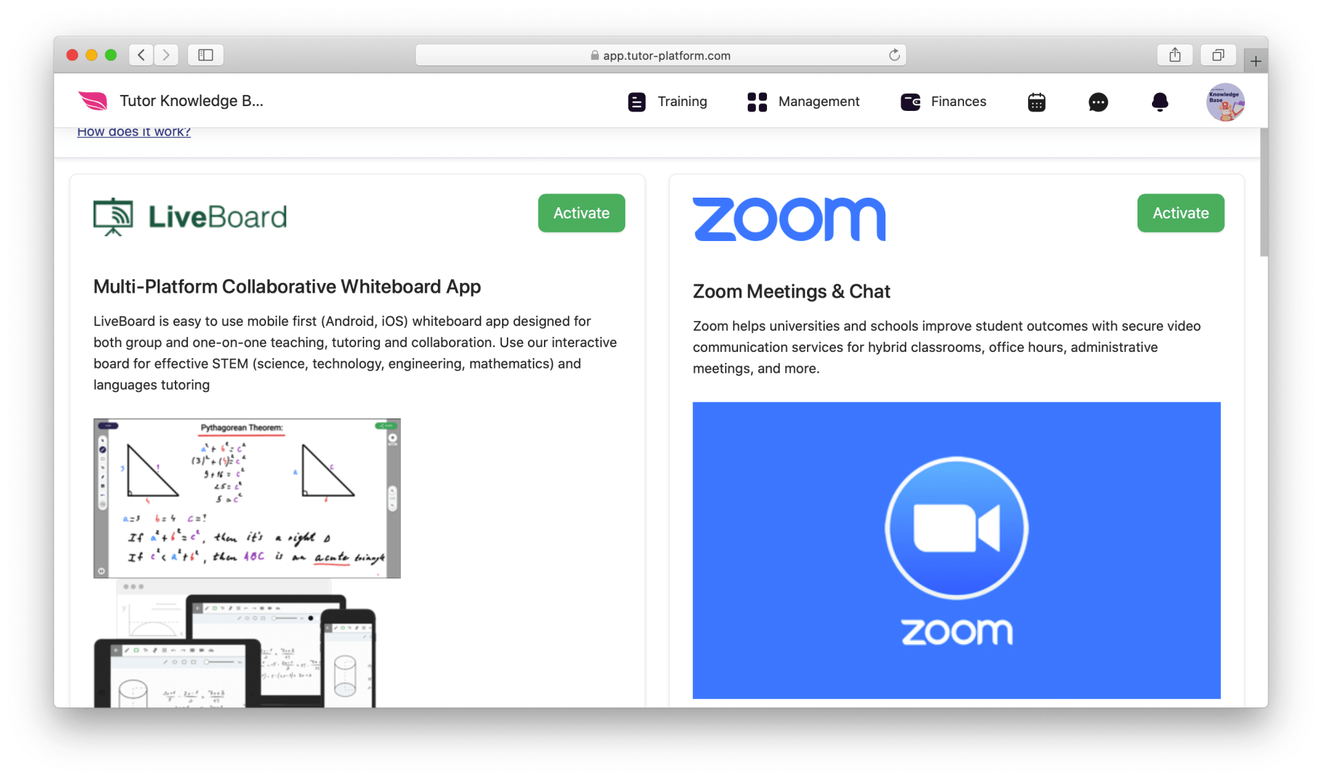 hrm integration with tutor platform