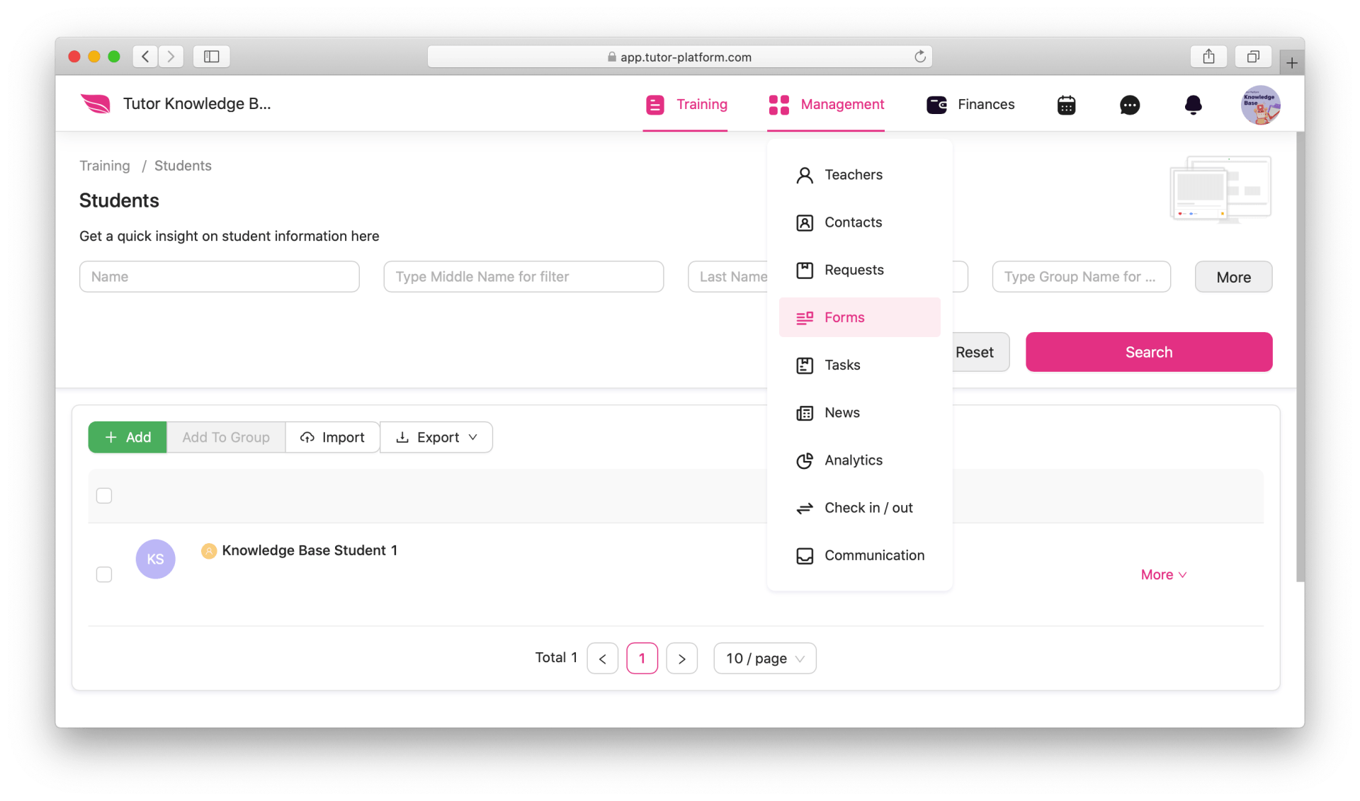 learning management system by tutor platform