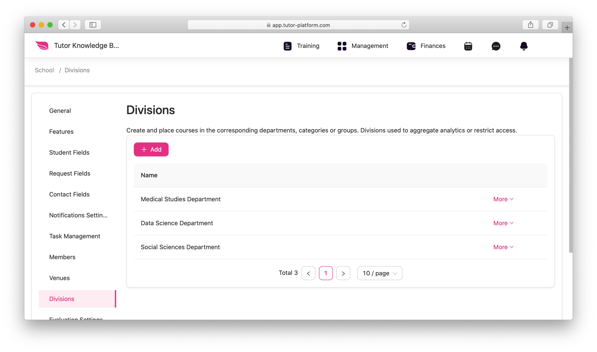 divisions management