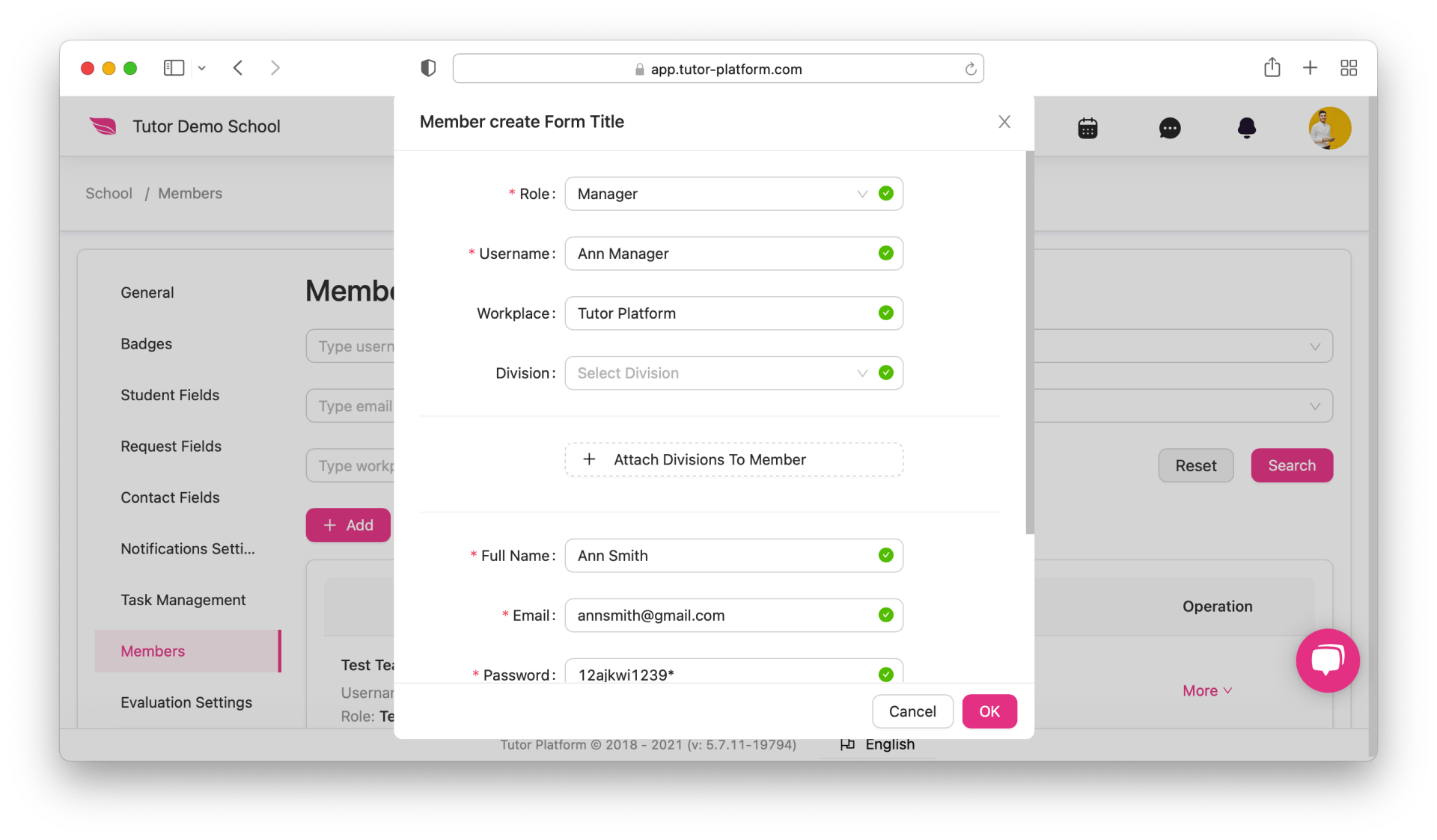 add new users to Tutor Platform