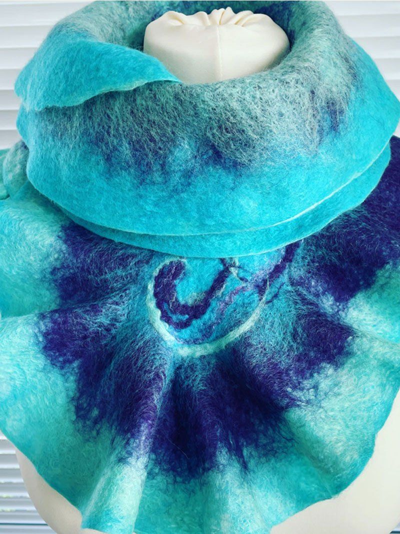blue scarf