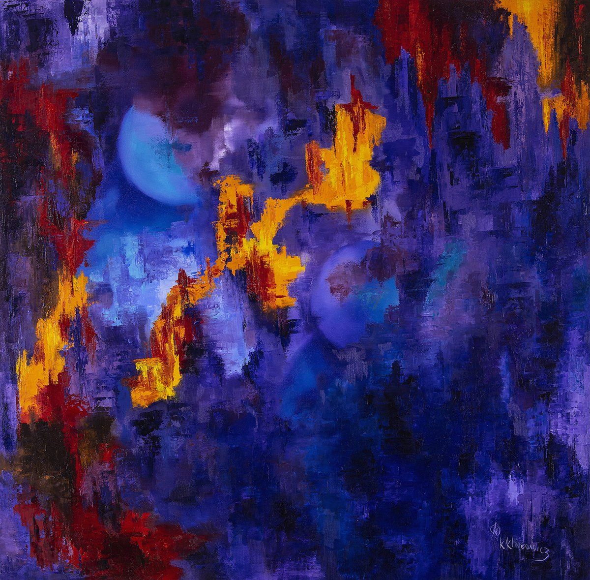 abstract painting by karen klucowicz, art by k2