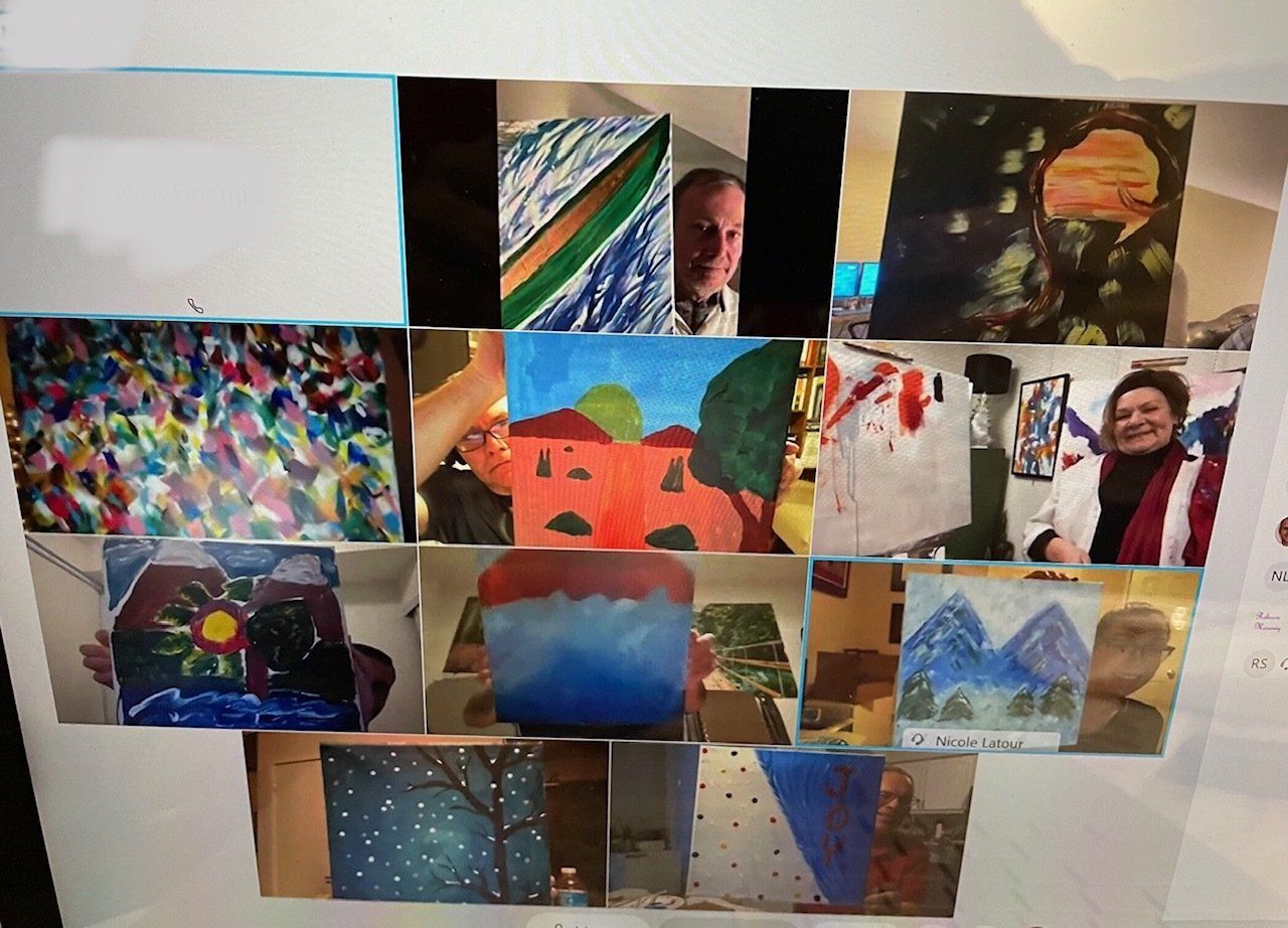 team building, art event, virtual art, artist studio, painting workshop