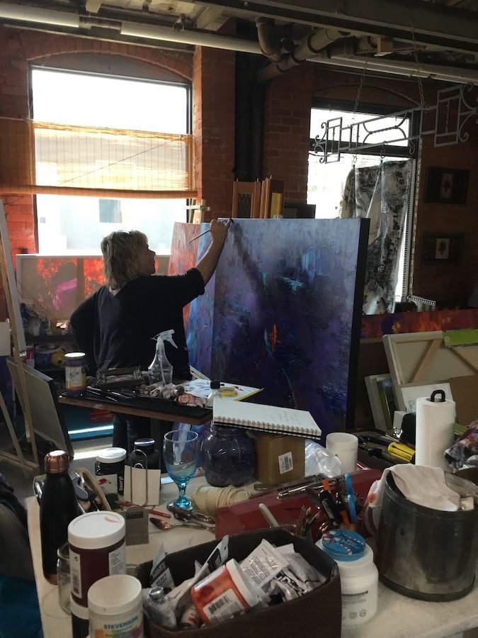 klucowicz painting in studio