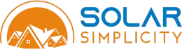 A logo for solar simplicity with a house in the middle.