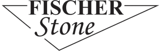 A black and white logo for a company called fischer stone.