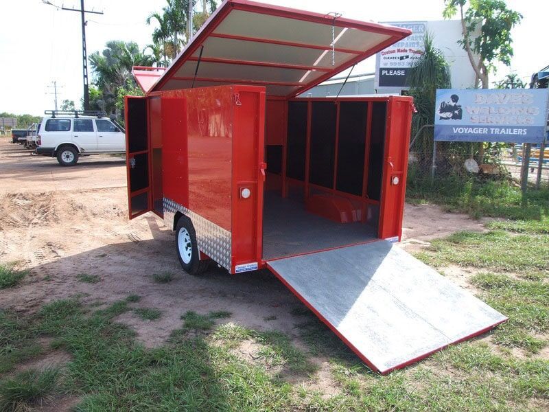 Modify Red Trailer with Door — Voyager Trailers in Darwin, NT
