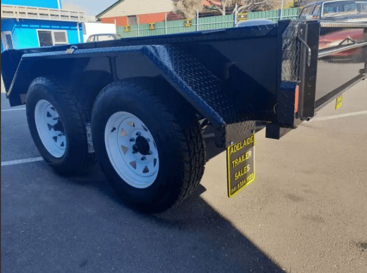 Close Up View of Two Wheels Of A Trailer — Voyager Trailers in Darwin, NT