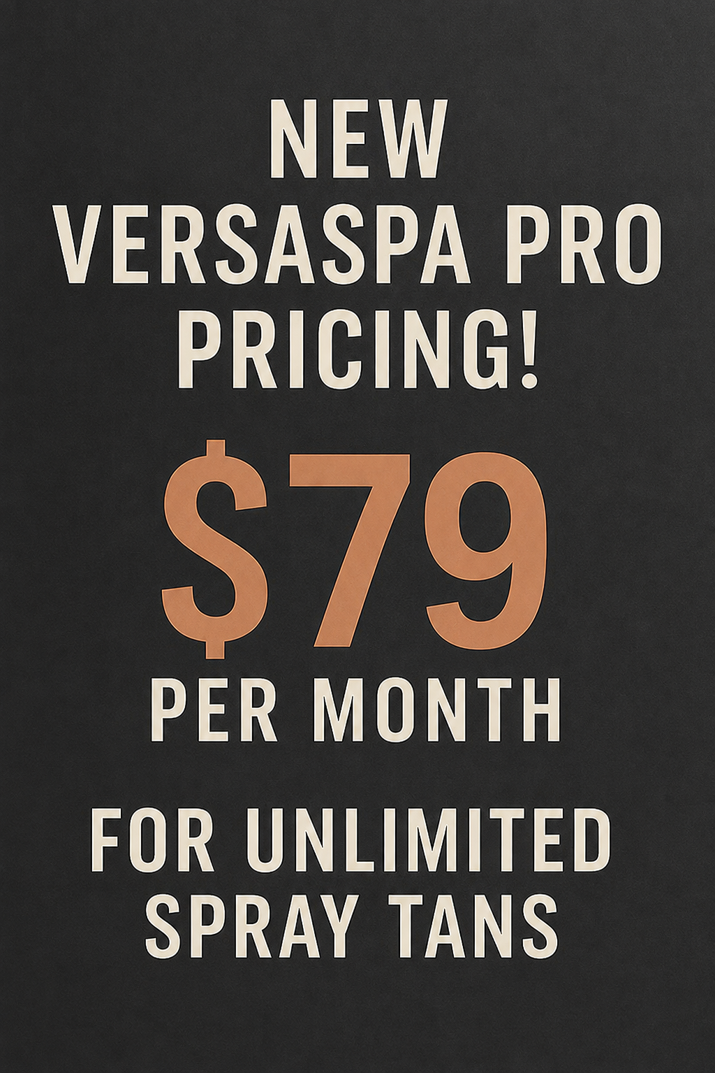 New Versaspa Pro Pricing