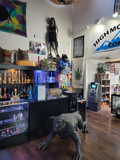 There is a statue of a dog in the middle of the room.