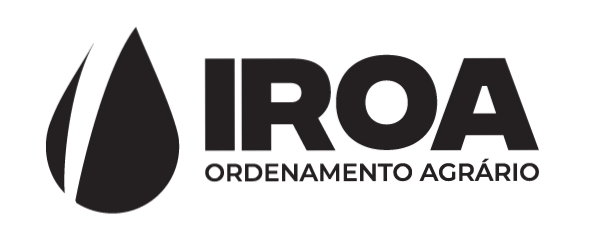 Black logo with a teardrop shape and text