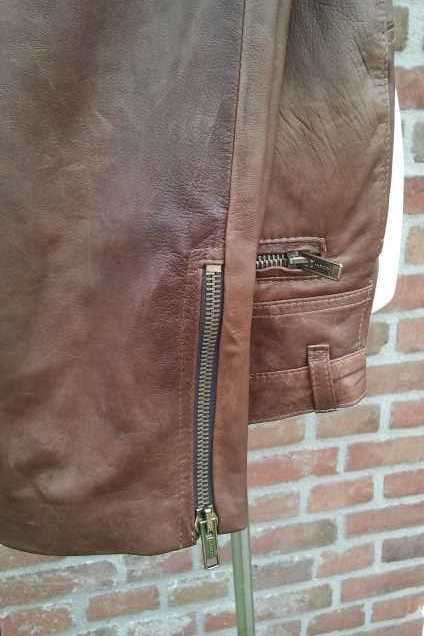 Leren broek nieuwe rits