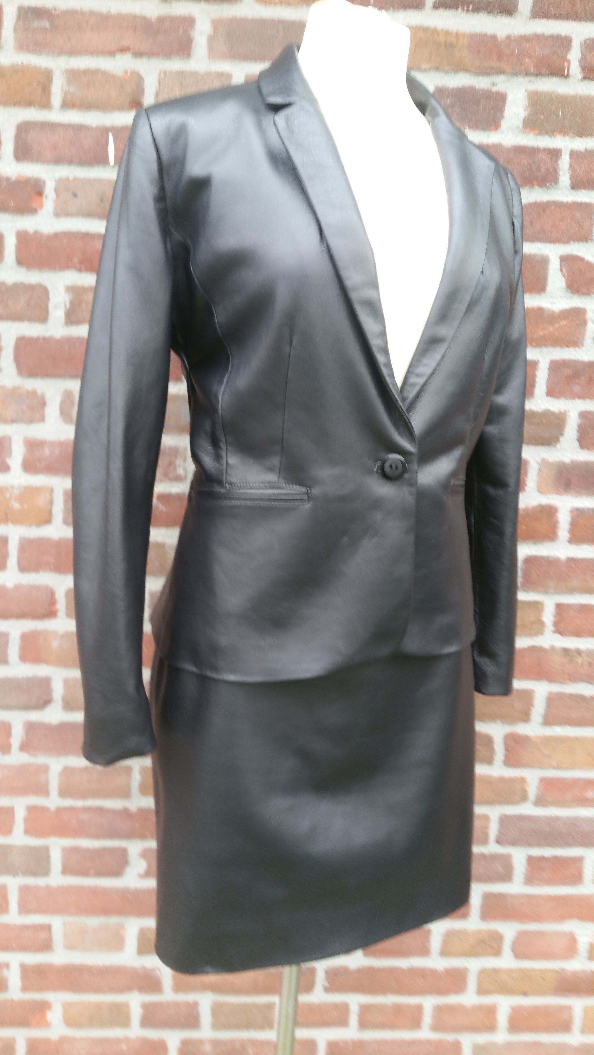 Zwarte leren blazer