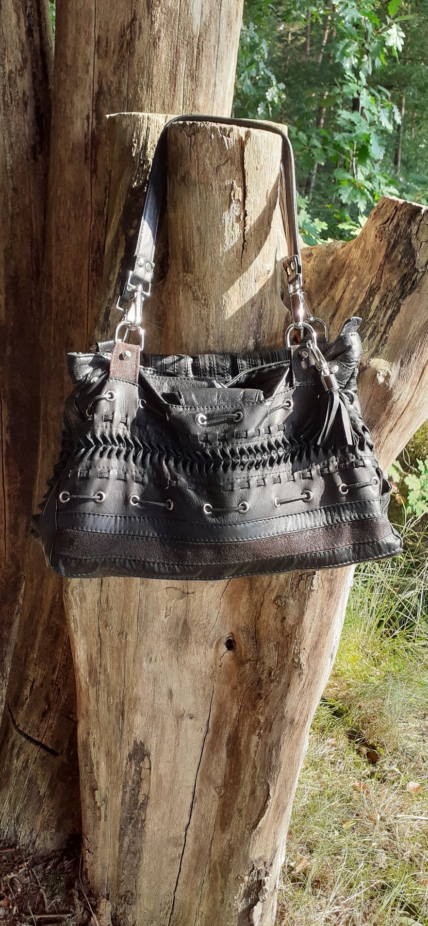 Stoere leren tas