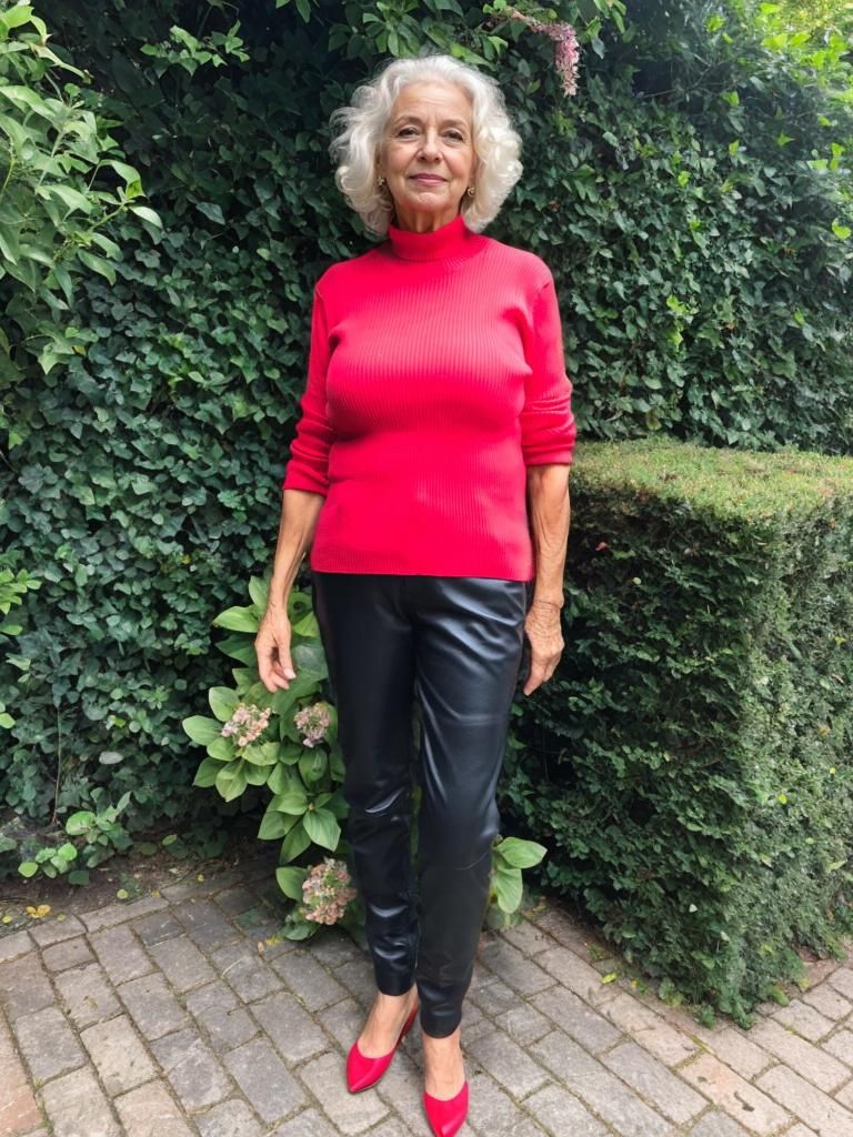 Zwarte leren broek - recht model