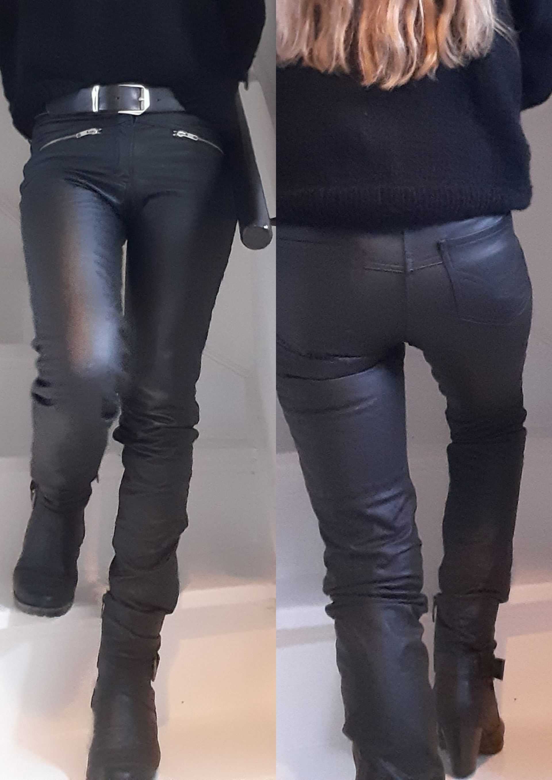 Stoere leren broek