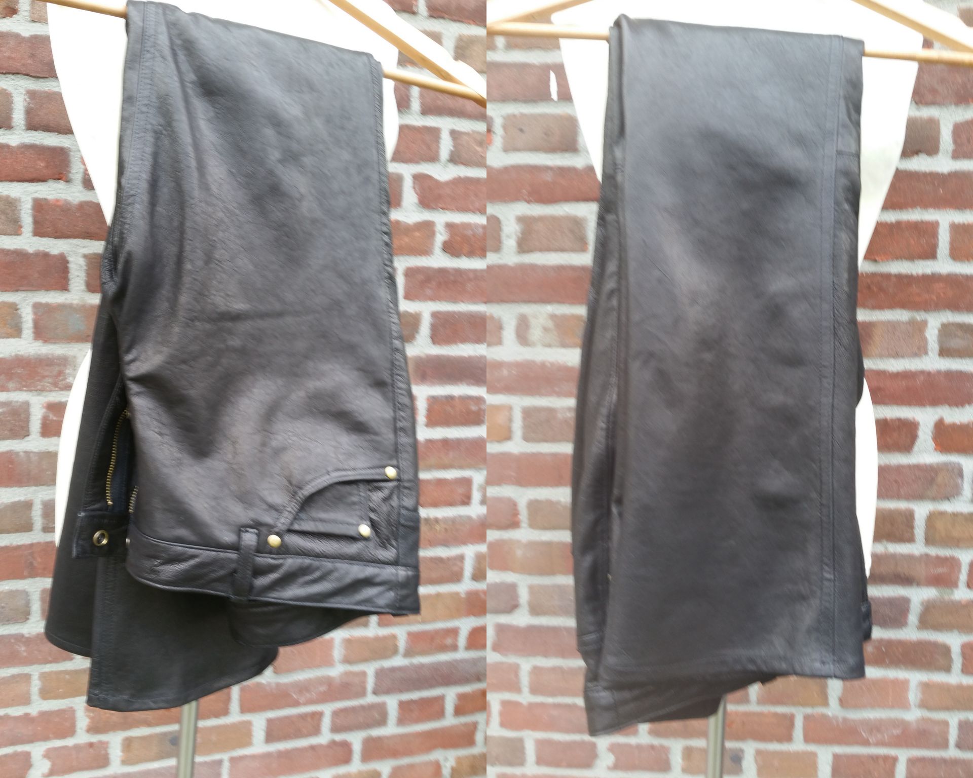 Leren jeans broek
