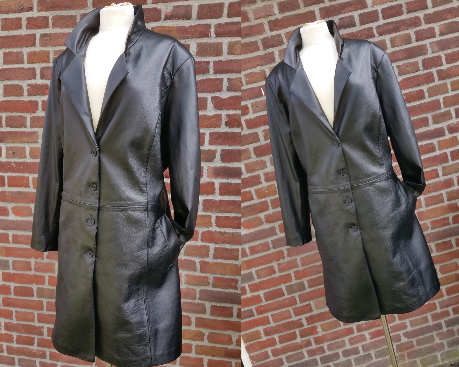 Lange leren blazer