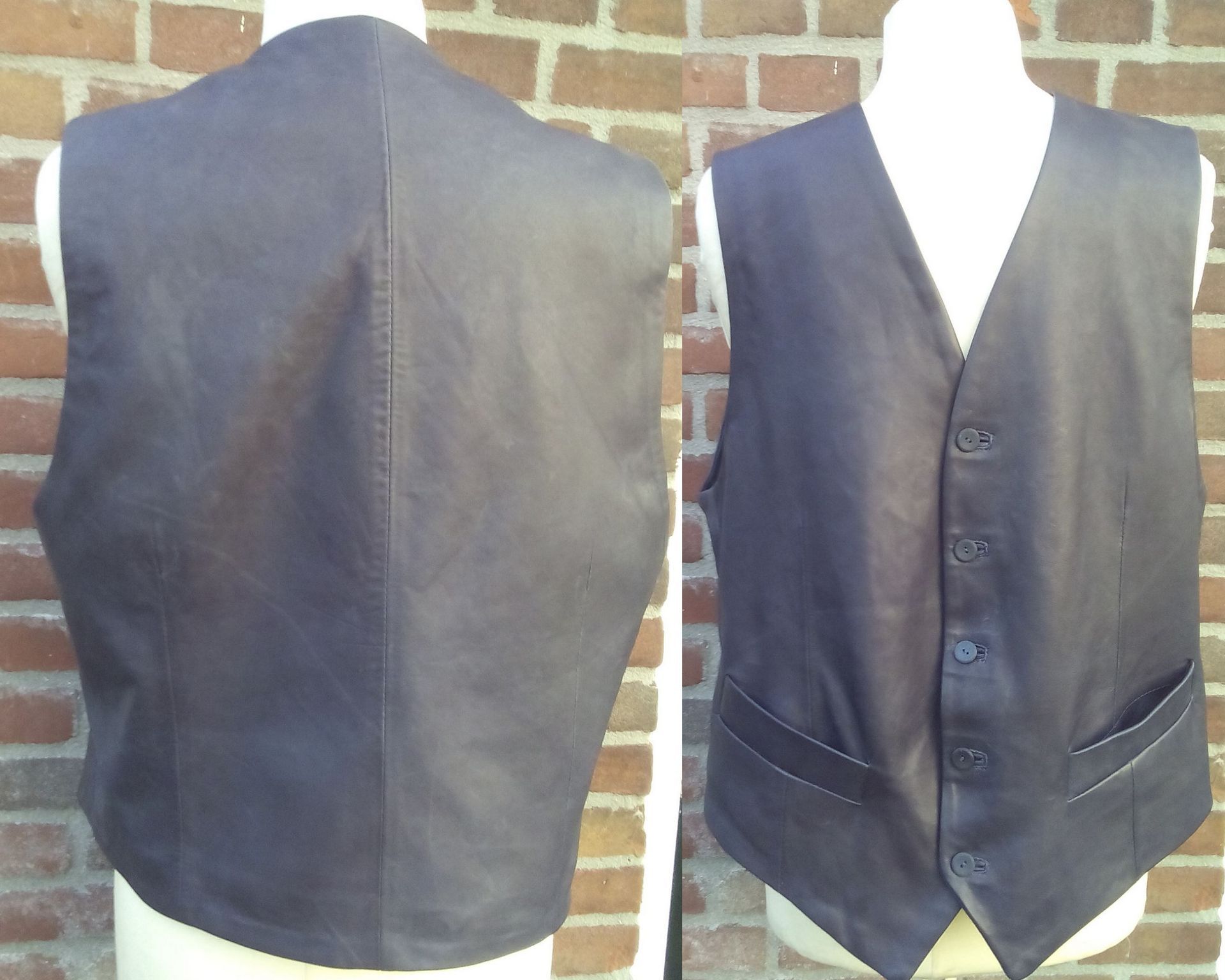 Blauw kostuum gilet
