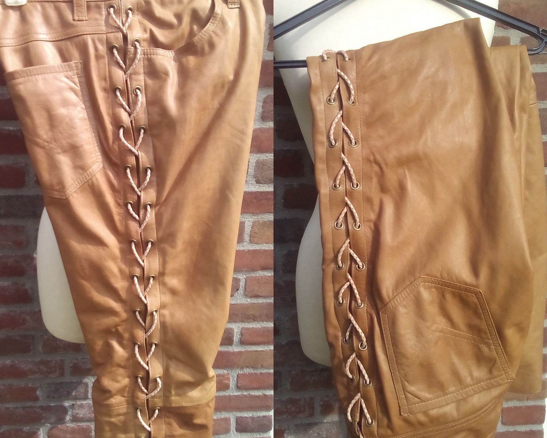 Stoere leren veter broek