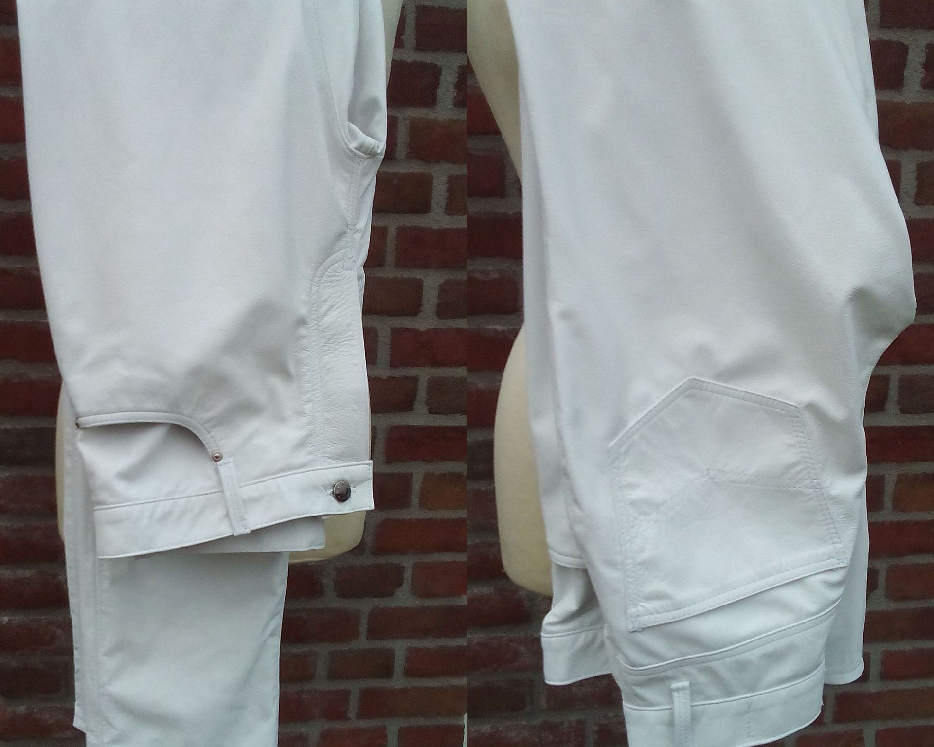 Witte leren jeans broek heren