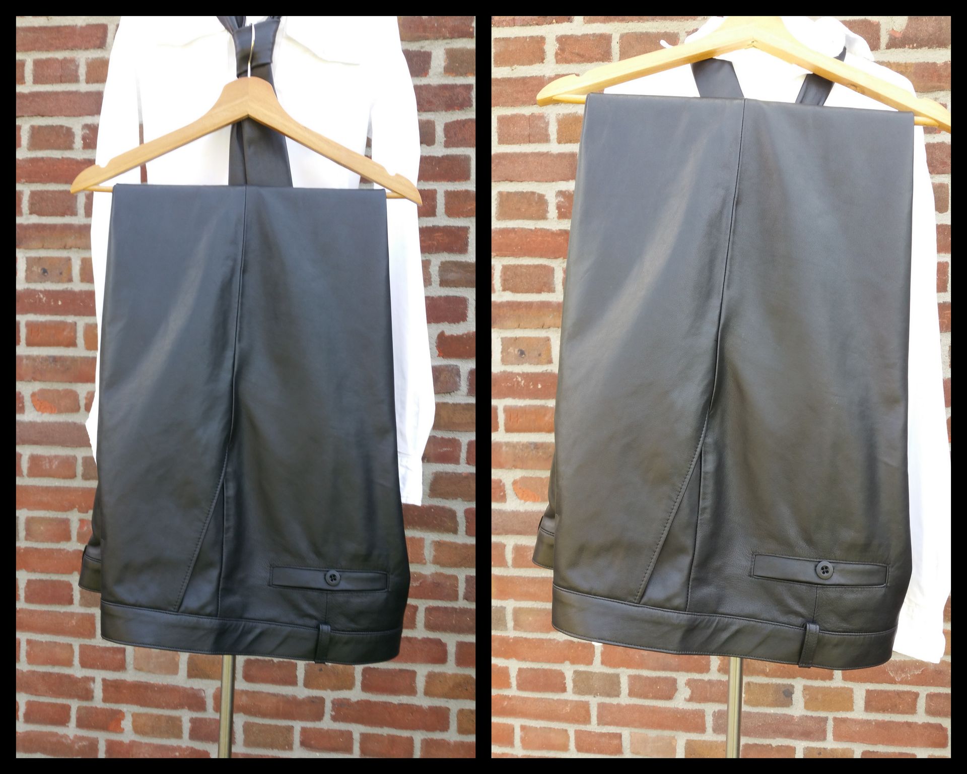Zwarte geklede leren pantalon