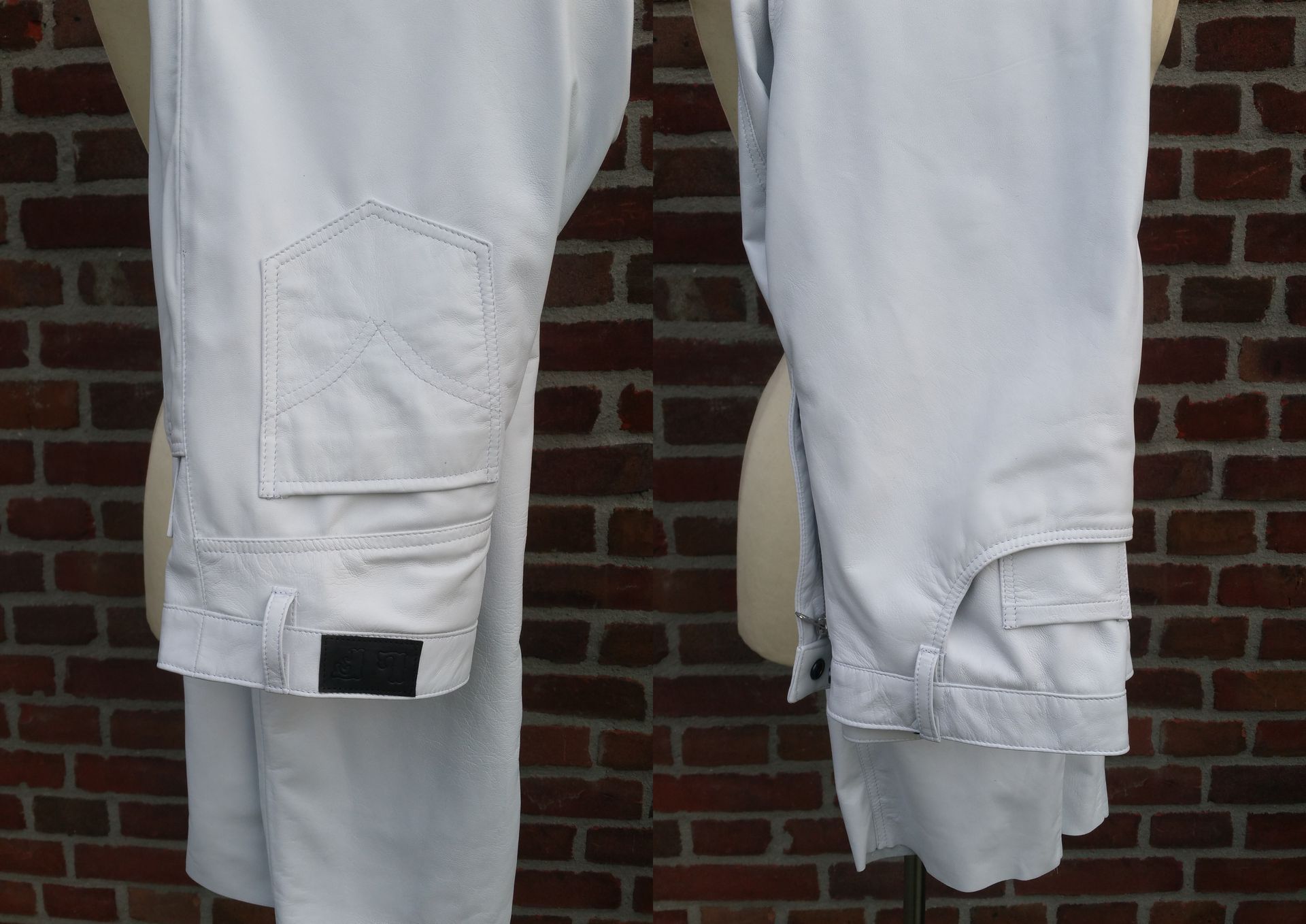 Witte leren broek heren , jeans model