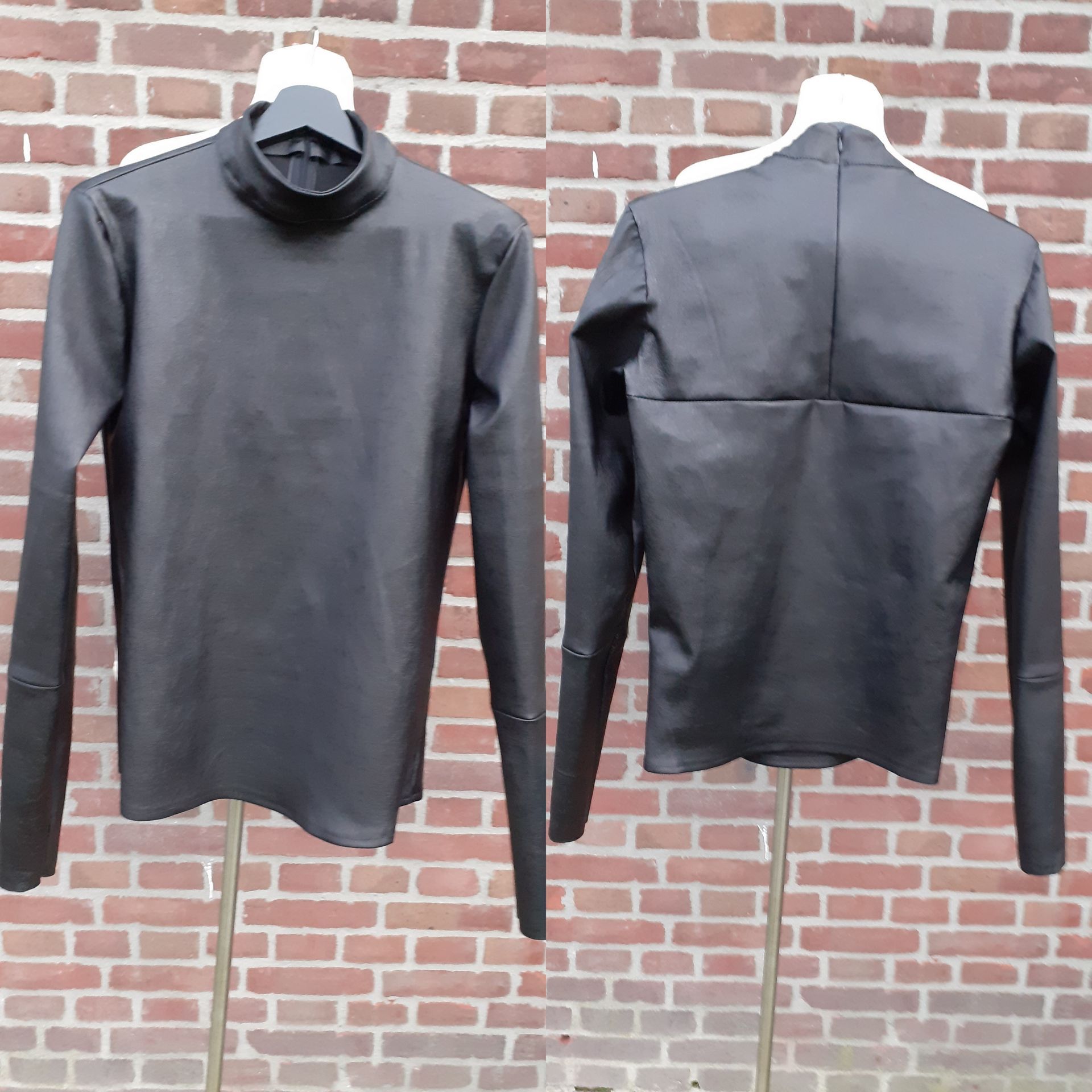 Leren stretch shirt