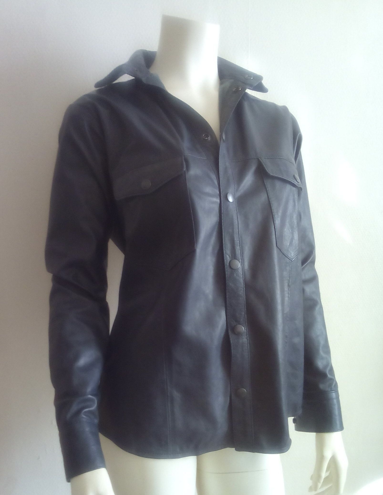 Leren dames blouse