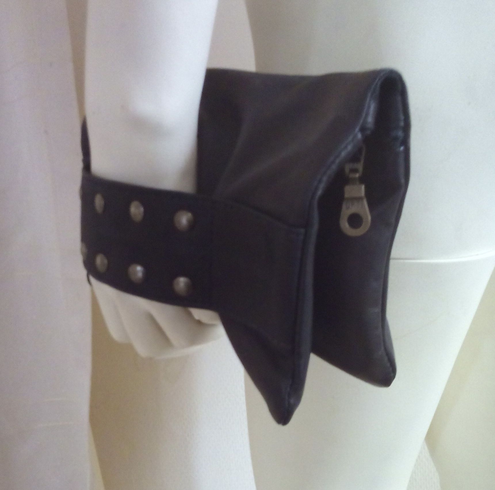 Zwart leren clutch