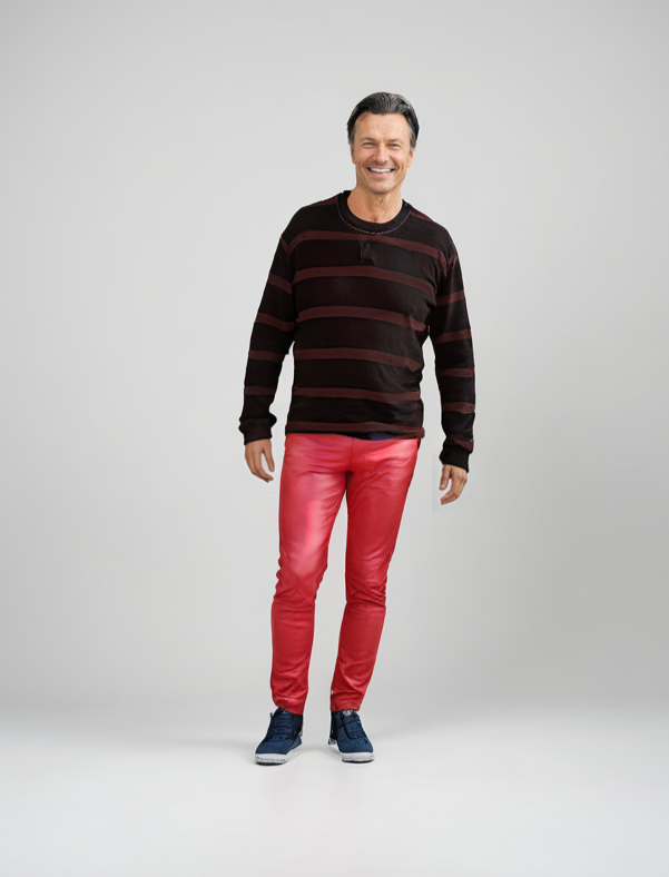 Leren broek in rood