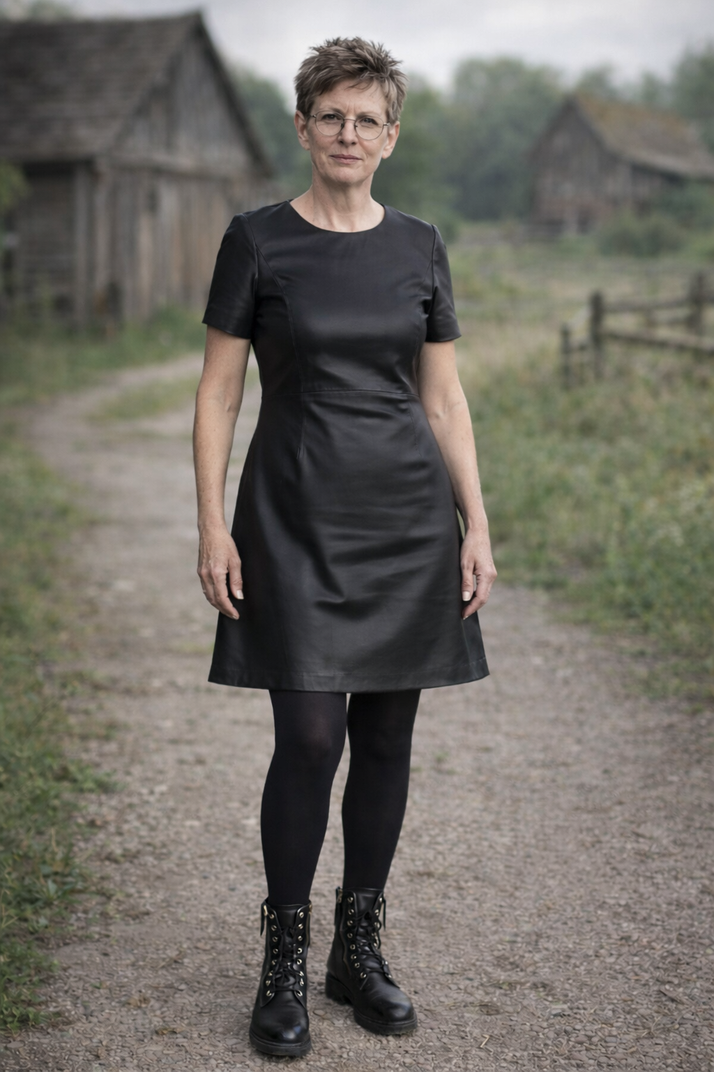 Leren A-lijn jurk
