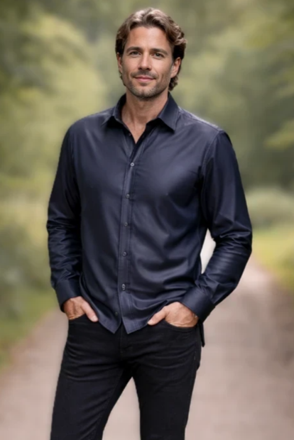 Leren heren blouse