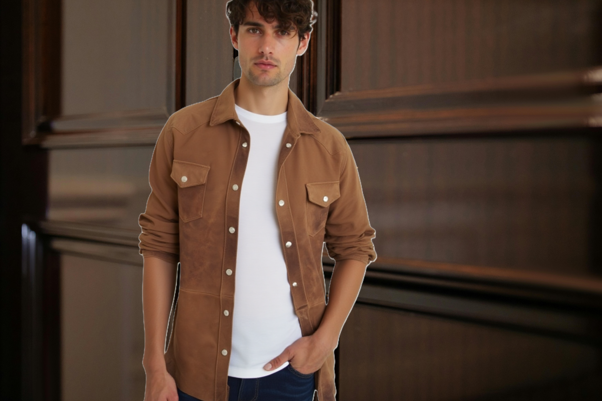 Leren blouse heren