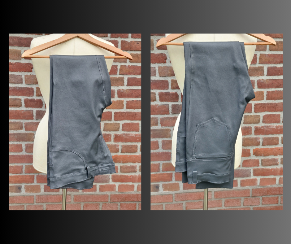 leren stretchbroek in blauw