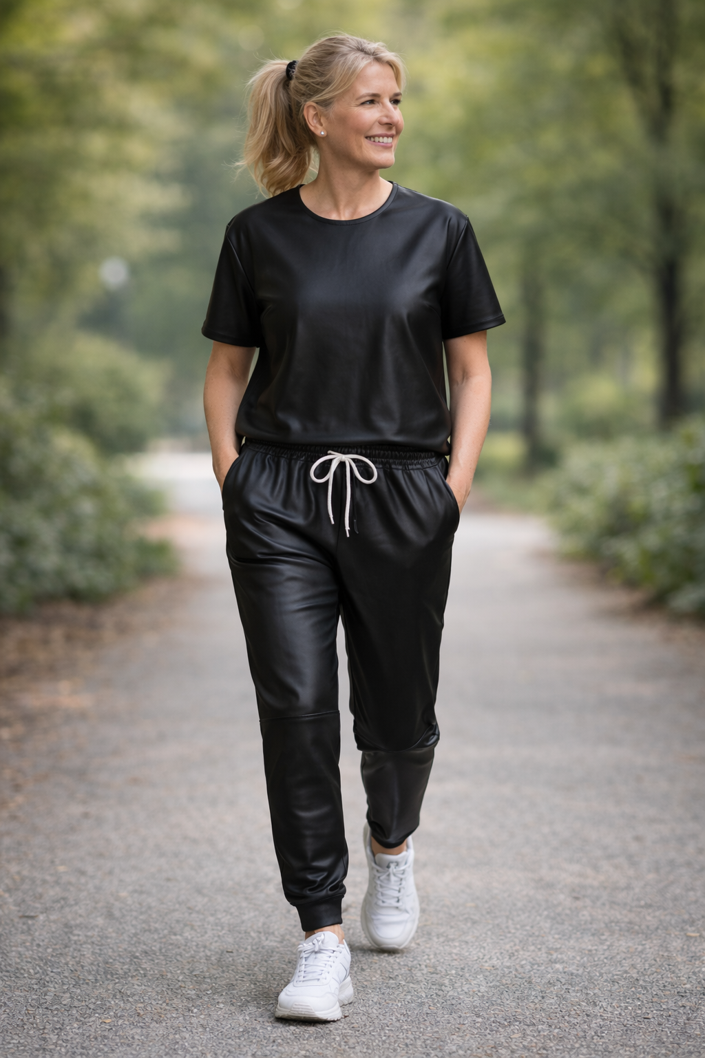 Leren joggingbroek/huispak